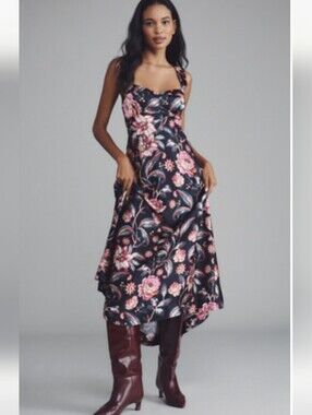 New Maeve Anthropologie Jocelyn Slip Midi Dress